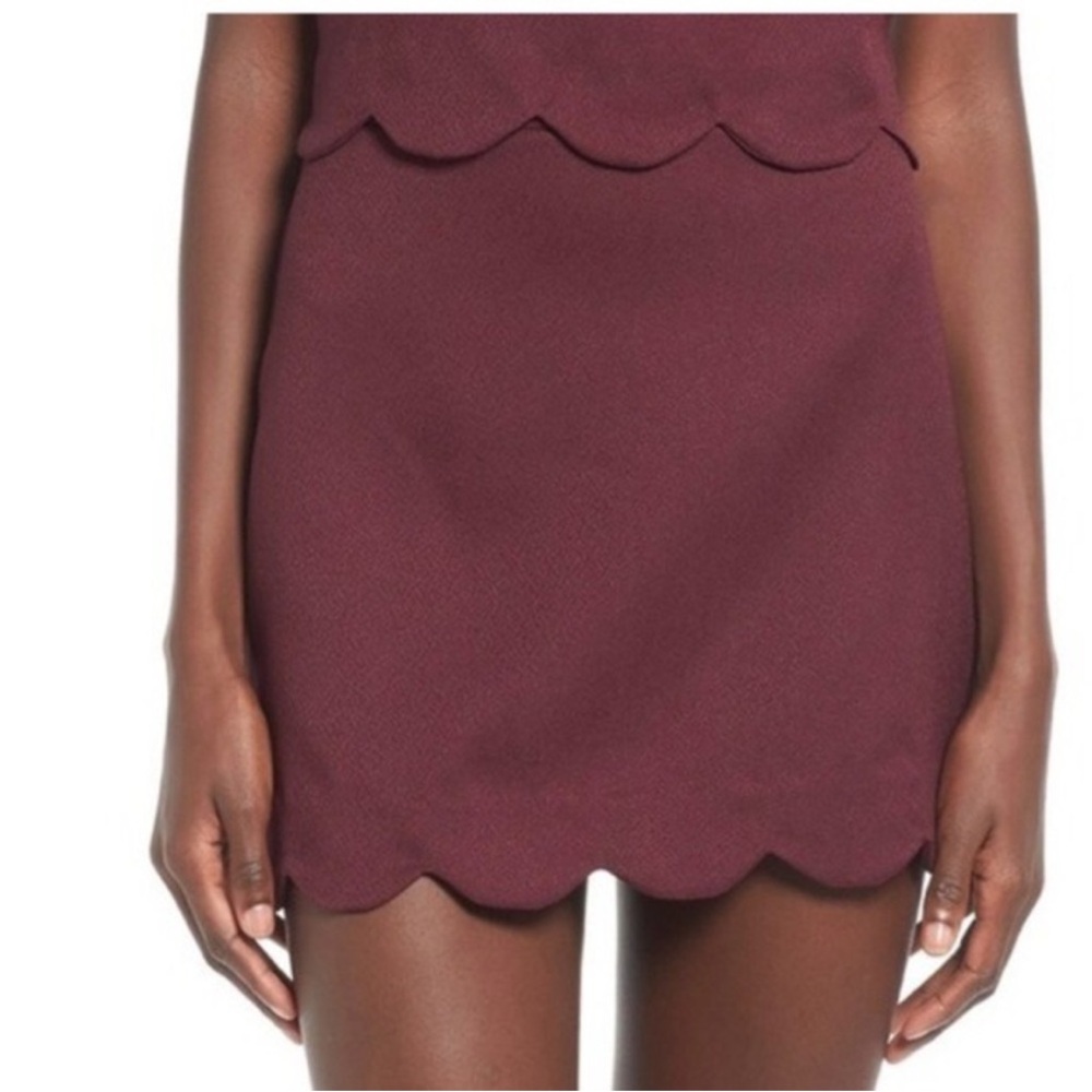 Lush Purple Scallop Hem Skirt